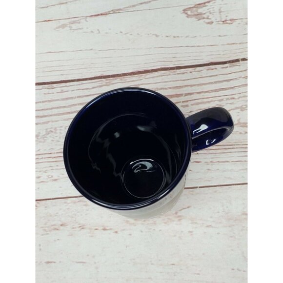 Rare Halo Branded Solutions Leeds ASI Silver Metal Half Glass Blue Mug 66887 - Picture 7 of 11